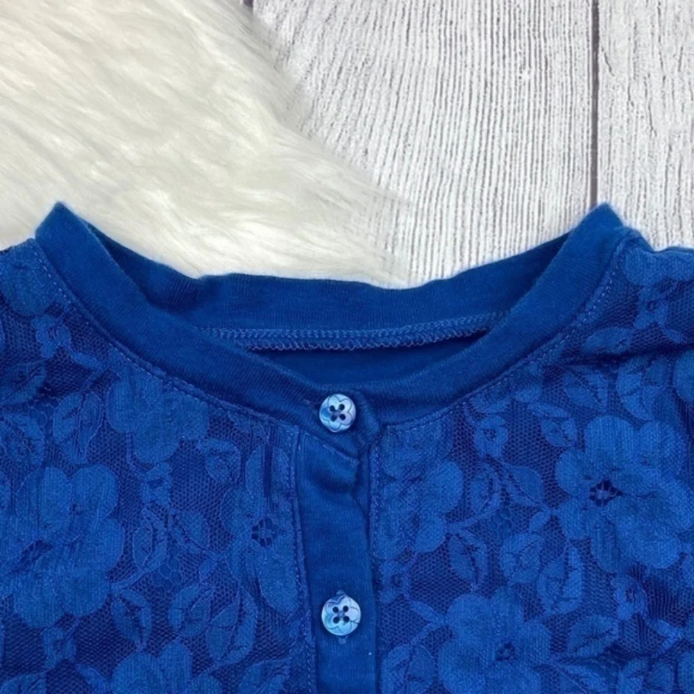 The Childrens Place Cardigan Sweater Girls Size XS Lace Overlay Button Up